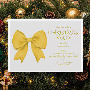 Invitation Société Gold Bow Noël Fête