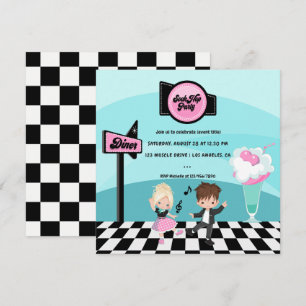 Invitation Sock Hop Retro