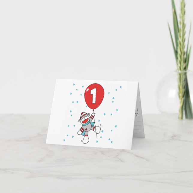 Invitation Sock Singe premier anniversaire Renouvellement des (Devant)