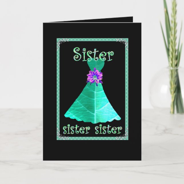 Invitation SOEUR - Jeune demoiselle d'honneur avec TURQUOISE  (Devant)