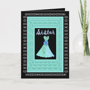 Invitation SOEUR Maid of Honor TURQUOISE Robe Pétale Trim