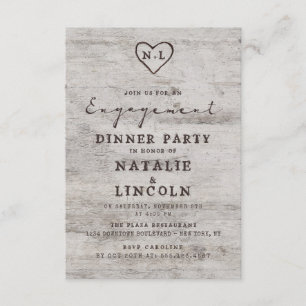 Invitation Soeurs sculptées Rustic Birch Engagement Party