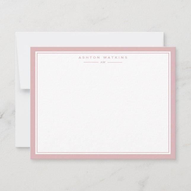 Invitation Soft Blush Frame Note Card (Devant)