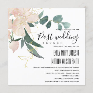 INVITATION SOFT BLUSH OR FLORAL BUNCH POST MARIAGE BRUNCH