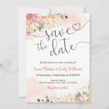 Soft Blush Rose Floral Wedding Enregistrer la cart