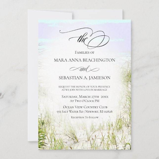Invitation *~* Soft Dune Beach Grass    PhotoWedding (Devant)