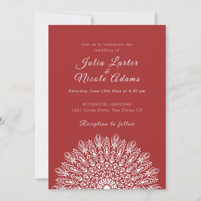 Invitation Soft Feather Dry Pampas Grass Mandala Wedding (Devant)