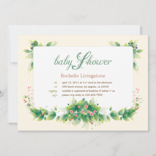 Invitation Soft Feuille Garden Baby shower
