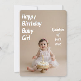 Invitation Soft Glow Birthday Card - Baby Girl Télécharger