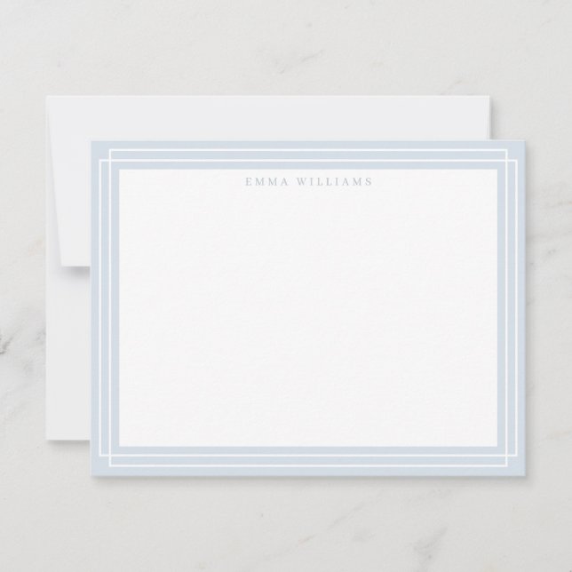 Invitation Soft Gray Frame Note Card (Devant)