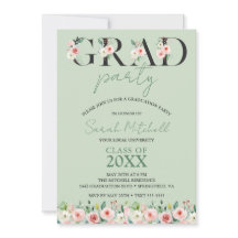 Soft Green Floral Graduation Party