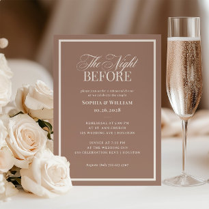 Invitation Soft Mocha Taupe Luxe Dîner de Répétition Neutre