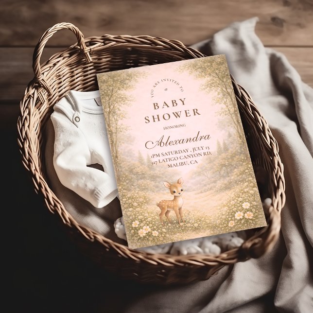 Invitation Soft Neutral Forest Critters Baby Shower (Créateur téléchargé)