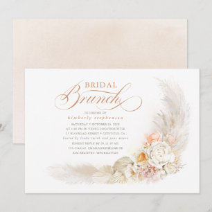 Invitation Soft Pastel Flowers and Pampas Grass Bridal Brunch