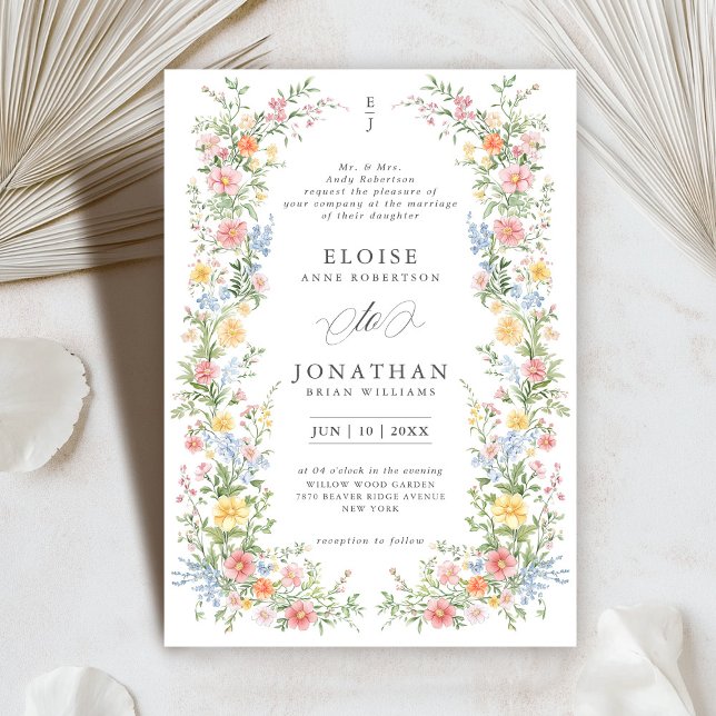Invitation Soft Pastel Ornate Spring Garden Floral Mariage (Soft Pastel Ornate Spring Garden Floral Wedding Invitation)