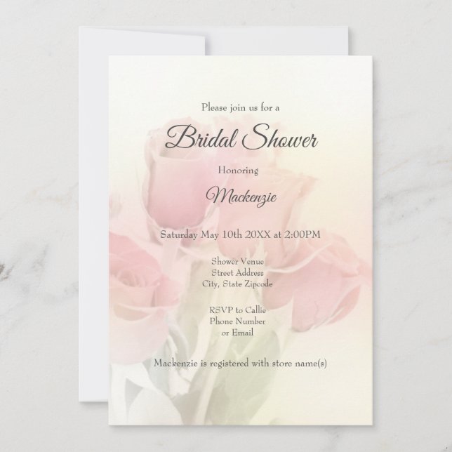 Invitation Soft Pastel Roses 2 (Devant)