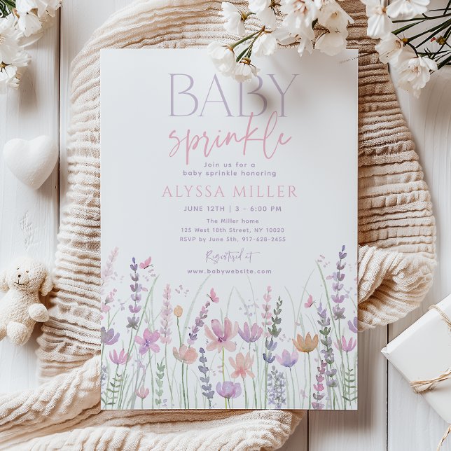 Invitation Soft Pastel Wildflower Baby Sprinkle (Créateur téléchargé)