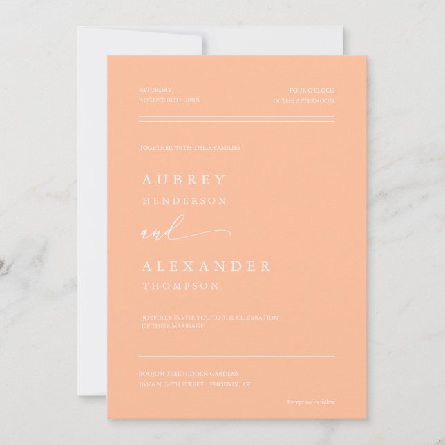 Invitation Soft Peach Boho QR Code Mariage Photo (Devant)