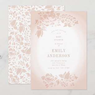 Invitation Soft Romantic Floral Musc Baby shower rose