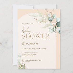 Invitation Soft rose boho Arch Baby shower