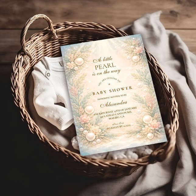 Invitation Soft Seaside Pearl Storybook Baby Shower (Créateur téléchargé)