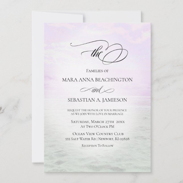 Invitation *~* Soft Sky Beach Sea Sand    PhotoWedding (Devant)