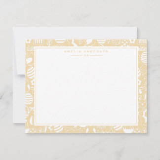 Invitation Soft Yellow Easter Egg Frame Note Card
