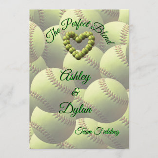 Invitation Softball Heart Blended Family Mariage