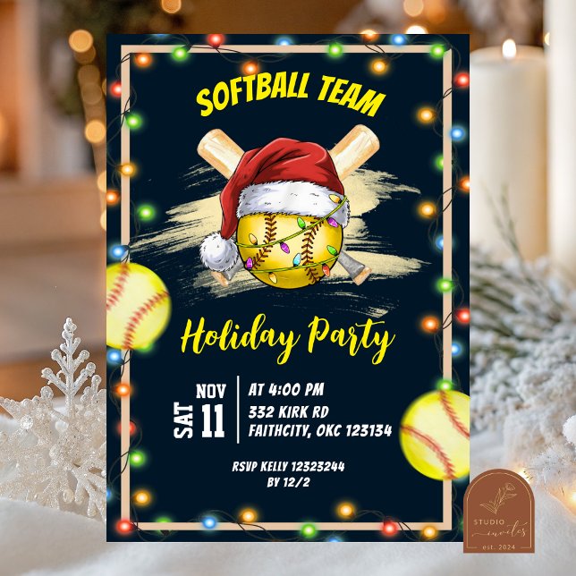 Invitation softball holiday party (Créateur téléchargé)