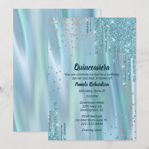 Invitation Soie et Parties scintillant glamour Look Quinceañe