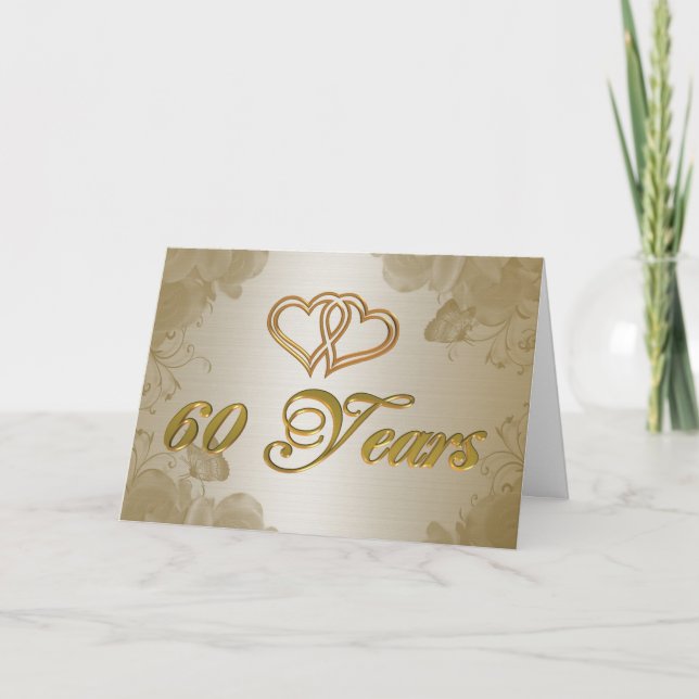 Invitation soie or 60e anniversaire (Devant)