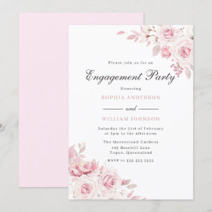 Invitation Soignée Blush Elegant Watercolor Engagement