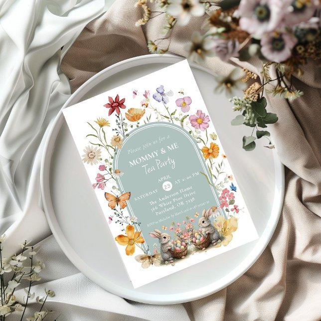 Invitation Soignée Fleur sauvage de Pâques Mommy & Me Tea Par (Créateur téléchargé)