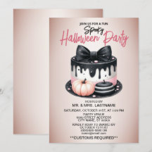 Soin de gâteau rose noire de la fête d'Halloween É
