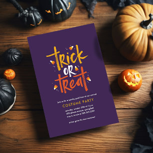 Invitation Soin ou traitement Candy Corn Halloween Party