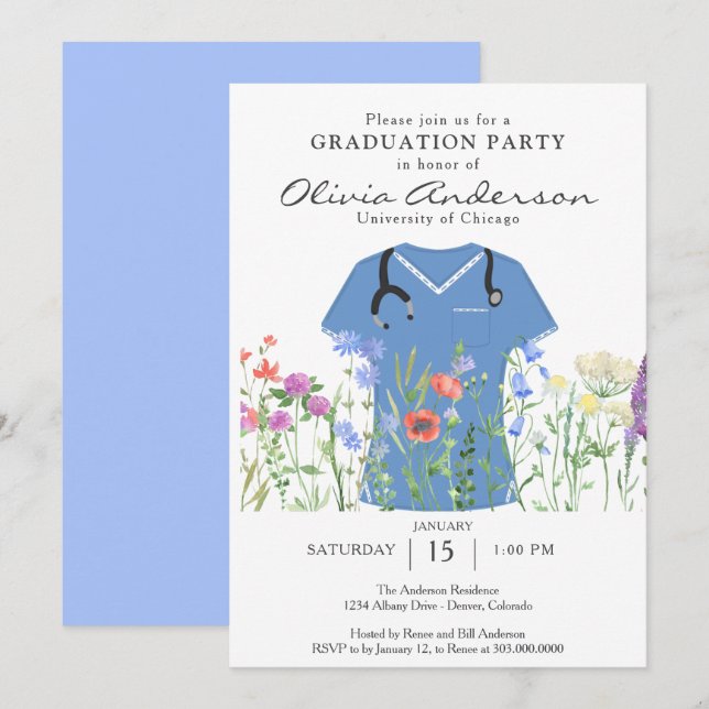 Invitation Soins infirmiers (Devant / Derrière)