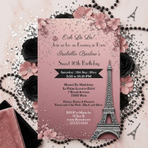 Soir à Paris Tour Eiffel Douze ans rose poudré
