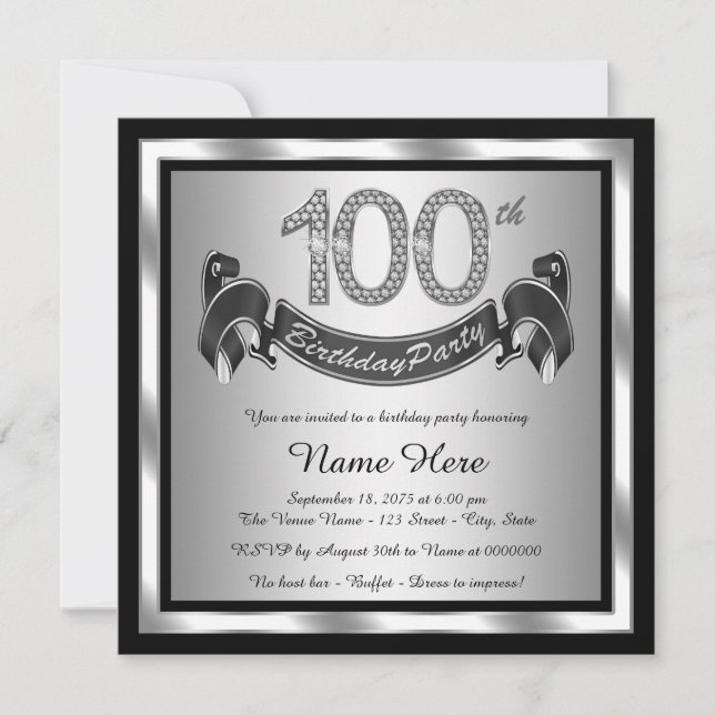 Invitation Soirée 100e anniversaire (Devant)