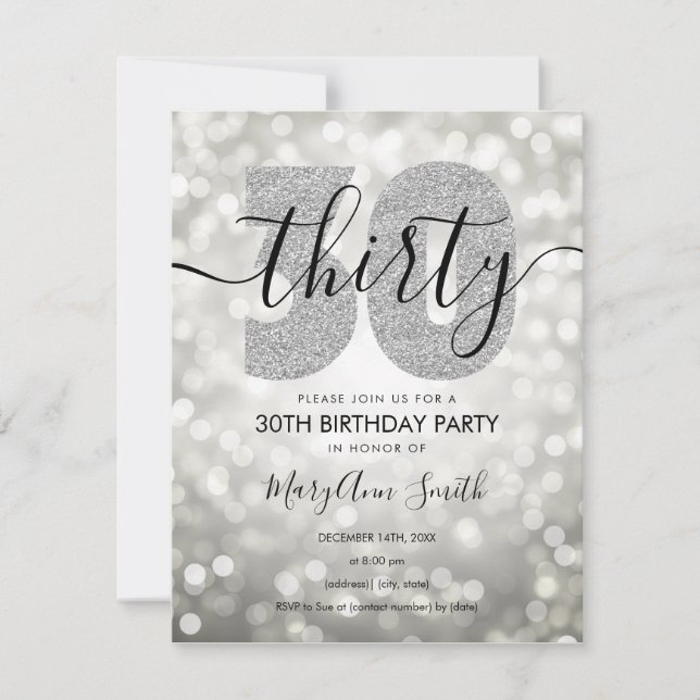 Invitation Soirée 30e anniversaire moderne et élégante  (Devant)