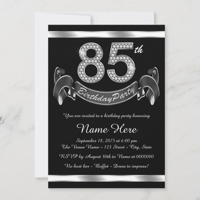 Invitation Soirée 85e anniversaire (Devant)