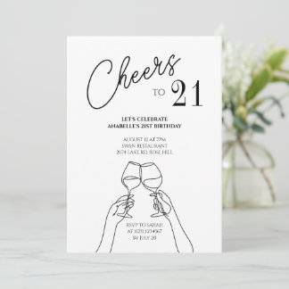 Invitation Soirée à 21 ans chic moderne