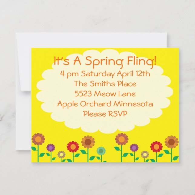 Invitation Soirée à thème Printemps Vintage (Devant)