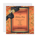 Soirée Anniversaire Noir Damas Orange Or