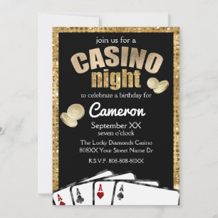 Invitation Soirée au Casino Gold Diamonds