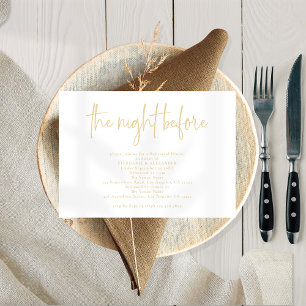 Invitation Soirée avant le dîner de la répétition d'or de cha