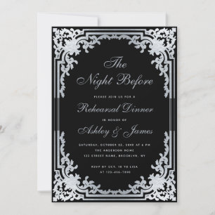 Invitation Soirée Avant Le Dîner De Répétition Noir Faux Arge