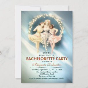 Invitation soirée bachelorette élégante bleue élégante invita