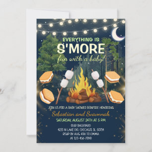 Invitation Soirée bébé S'more Fun Campfire Smores