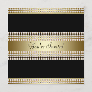 Invitation Soirée Black Gold Black Tie Fête d'entreprise