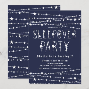 Invitation Soirée Blue Slepover fête d'anniversaire